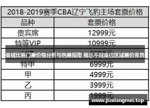 曼城比赛门票价格分析与购票指南 揭示不同座位区域票价差异